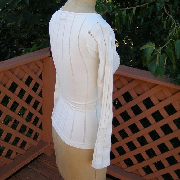 NEW M heart M Ivory stretch Long sleeve tee ONE SIZE fits up to M/8 - Picture 9 of 11